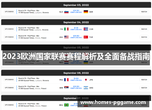2023欧洲国家联赛赛程解析及全面备战指南