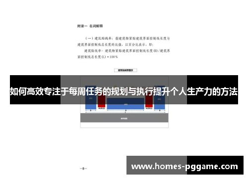 如何高效专注于每周任务的规划与执行提升个人生产力的方法